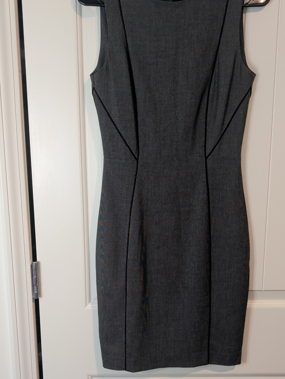 Sleek Gray Midi Sheath Dress